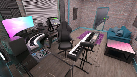 3DCG images of the recording studioの写真素材