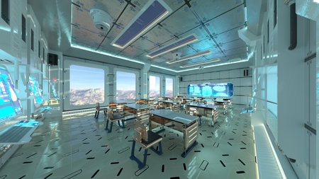 3DCG images of the planetary exploration baseの写真素材