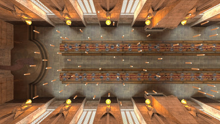 3DCG images of the banquet hallの写真素材