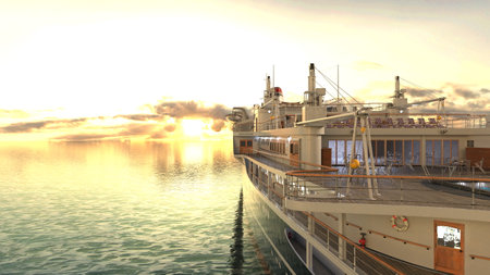 3DCG images of the cruise shipの写真素材