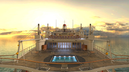 3DCG images of the cruise shipの写真素材