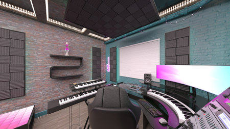3DCG images of the recording studioの写真素材