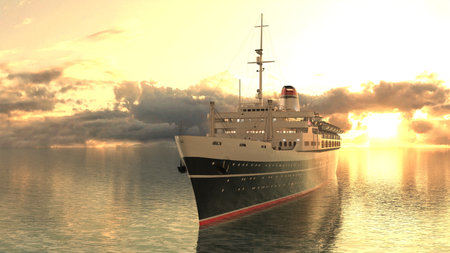 3DCG images of the cruise shipの写真素材