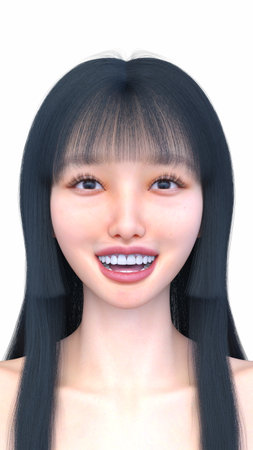 3DCG images of a woman's face close-upの写真素材