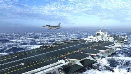 3DCG images of the aircraft carrierの写真素材