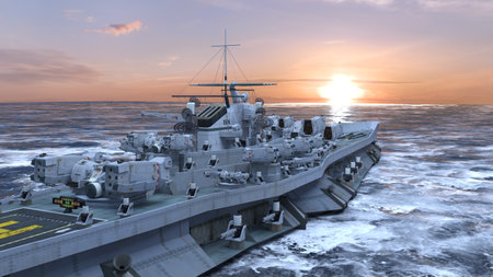 3DCG images of the aircraft carrierの写真素材