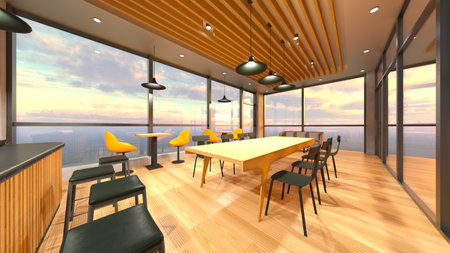 3DCG images of the glass walled meeting roomsの写真素材