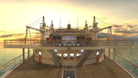 3DCG images of the cruise shipの写真素材
