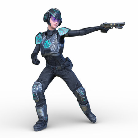 3DCG images of a cyber womanの写真素材