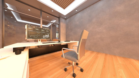 3DCG images of the glass walled meeting roomsの写真素材