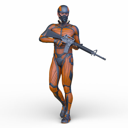 3DCG images of a cyber warriorの写真素材
