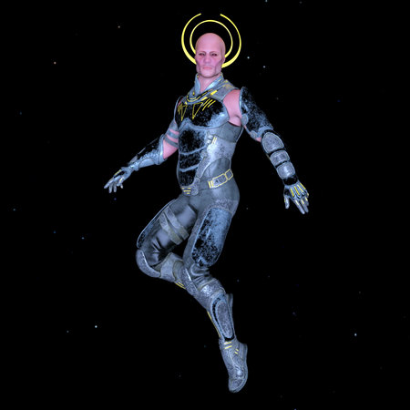 3DCG images of a male cyborgの写真素材