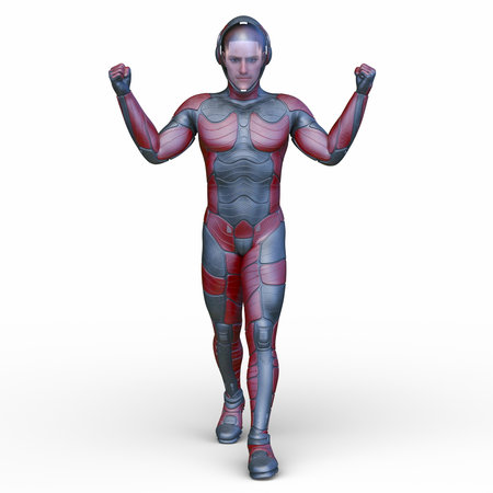 3DCG images of a cyber manの写真素材
