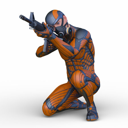 3DCG images of a cyber warriorの写真素材
