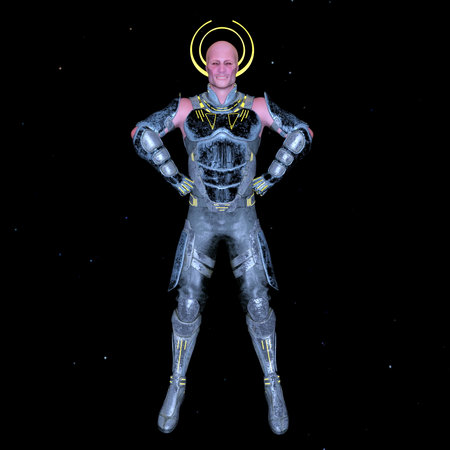 3DCG images of a male cyborgの写真素材