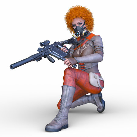 3DCG images of a female warriorの写真素材