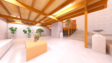 3DCG images of the living roomの写真素材