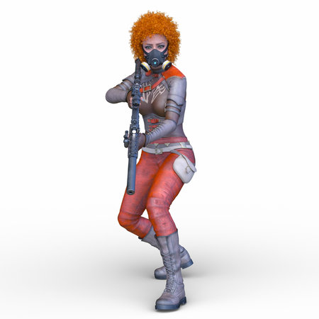 3DCG images of a female warriorの写真素材