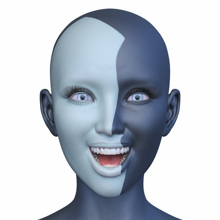 3DCG images of a woman's face close-upの写真素材