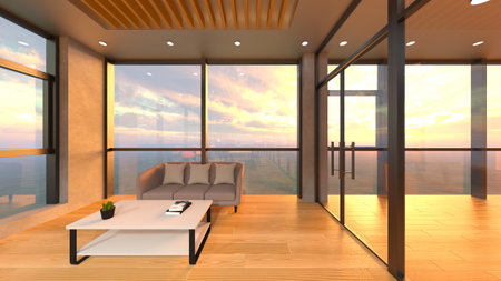 3DCG images of the glass walled meeting rooms