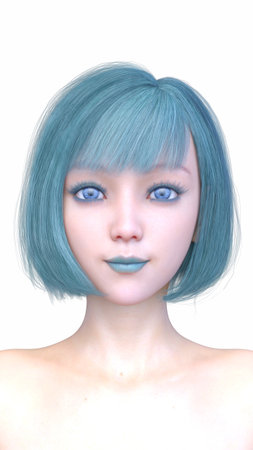 3DCG images of a woman's face close-upの写真素材