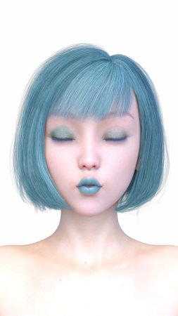 3DCG images of a woman's face close-upの写真素材