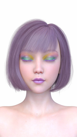 3DCG images of a woman's face close-upの写真素材