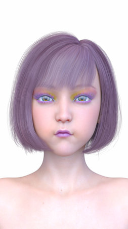 3DCG images of a woman's face close-upの写真素材