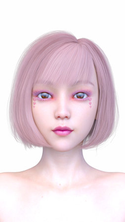 3DCG images of a woman's face close-upの写真素材