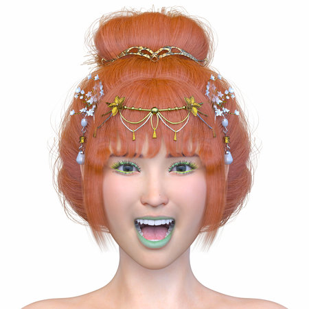 3DCG images of a woman's face close-upの写真素材