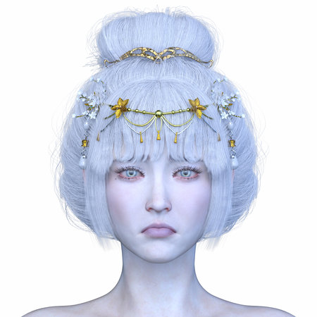 3DCG images of a woman's face close-upの写真素材