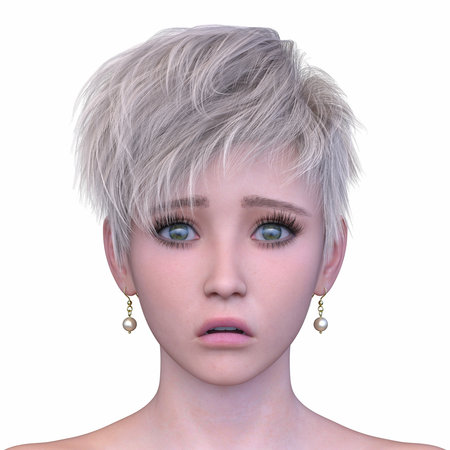 3DCG images of a woman's face close-upの写真素材