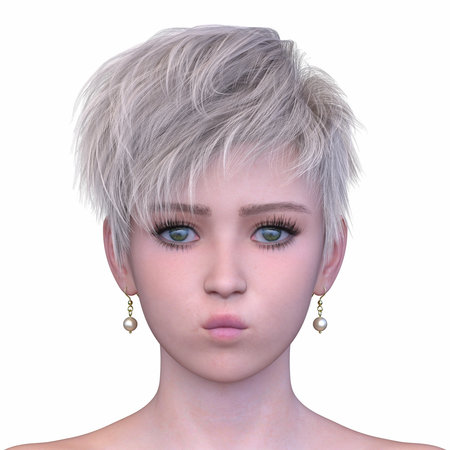 3DCG images of a woman's face close-upの写真素材