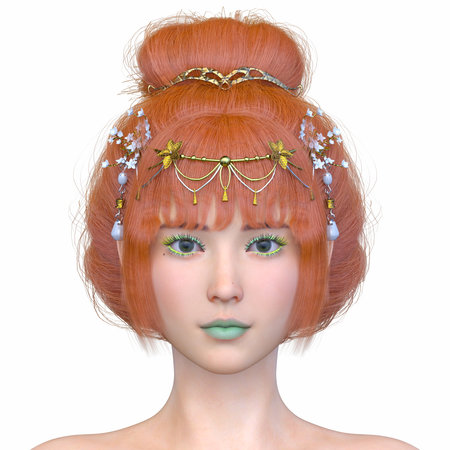 3DCG images of a woman's face close-upの写真素材
