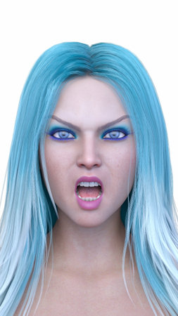 3DCG images of a woman's face close-upの写真素材