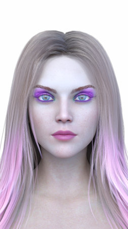 3DCG images of a woman's face close-upの写真素材