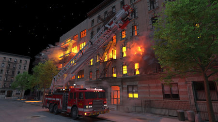 3DCG images of the fire sceneの写真素材