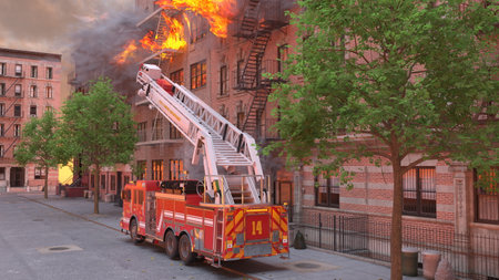 3DCG images of the fire sceneの写真素材