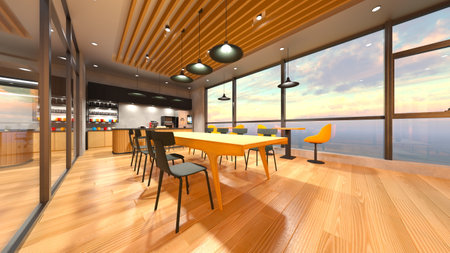 3DCG images of the glass walled meeting roomsの写真素材