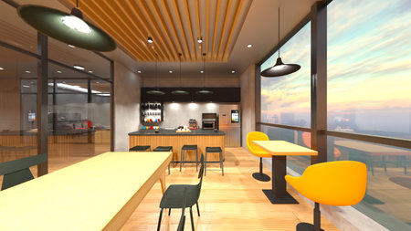 3DCG images of the glass walled meeting roomsの写真素材