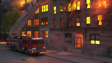 3DCG images of the fire sceneの写真素材