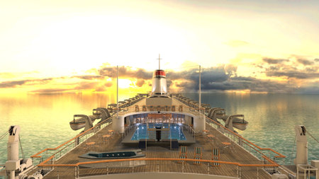 3DCG images of the cruise shipの写真素材