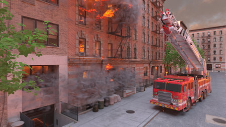 3DCG images of the fire sceneの写真素材