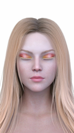3DCG images of a woman's face close-upの写真素材