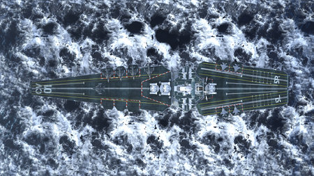 3DCG images of the aircraft carrierの写真素材