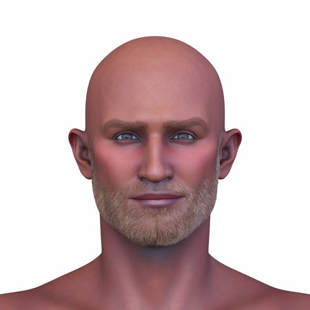 3DCG images of a man's face close-upの写真素材