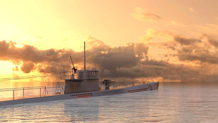 3DCG images of the submarineの写真素材
