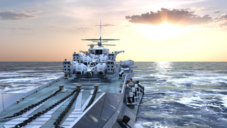3DCG images of the aircraft carrierの写真素材