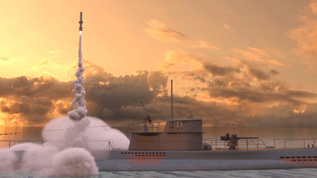 3DCG images of the ballistic missile submarineの写真素材