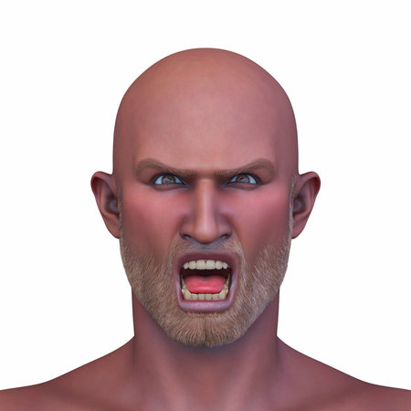 3DCG images of a man's face close-upの写真素材